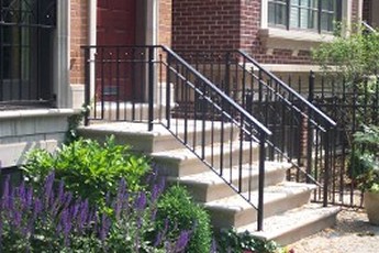 Railings on outdoor steps